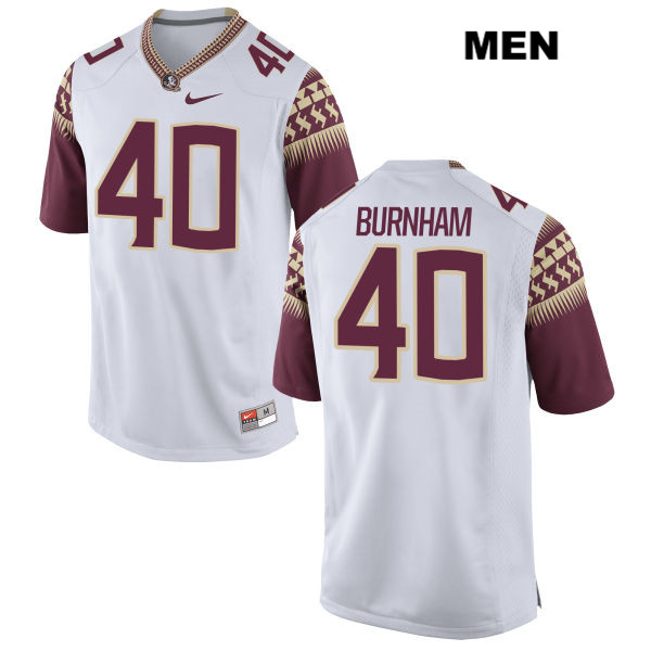 Men's NCAA Nike Florida State Seminoles #40 Ken Burnham College White Stitched Authentic Football Jersey MLM6669VF